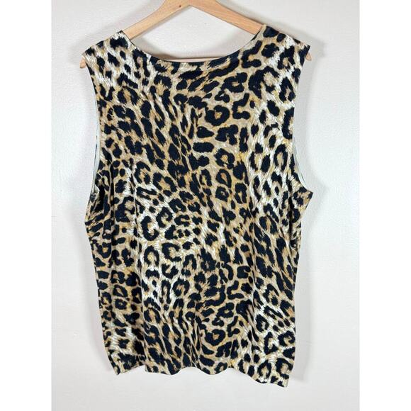 Talbots women’s Sweater Vest Plus Size 2X Cashmere Blend Leopard Preppy Classic - Picture 5 of 6